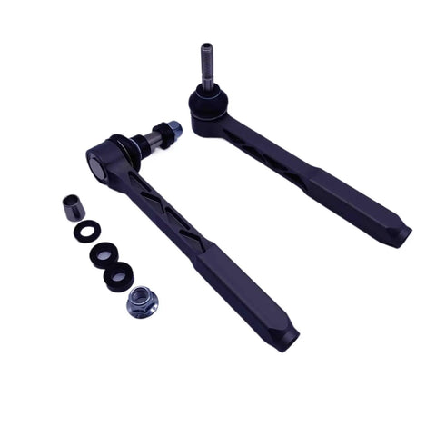 Heavy Duty Adjustable Bump Steer Outer Tie Rod Kit For Porsche 996 997 CNC Billet Aluminum showing tie rods with spherical joints.