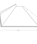 Line drawing of a 21-inch L-shape under cabinet light cover with white ribbed acrylic diffuser, dimensions 20-7/8" x 2-7/8" x 1".