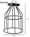 Farmhouse Vintage Industrial Wire Cage Pendant Light Shade Open Style Lamp Guard with Adjustable Clamp for 1.2 to 1.4 Inch Sockets