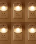 Image of six No Fuss Wall Plug In LED Night Light With Dusk To Dawn Sensor Auto On Off For Hallways Kitchen Bathroom And Bedroom