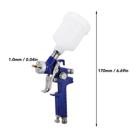 Heavy Duty Pro Grade Hvlp Spray Gun Dishes Out A Killer Smooth Finish With Solid Brass Nozzle And Easy Flow Controls For Car Work Furniture Fixups Or Diy Crafts That Finish Real Nice, 170mm size, 1.0mm nozzle.