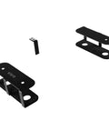 Universal Under Desk Laptop Mount With Adjustable Tablet Brackets For Hidden Computer Docking Station mounting brackets in black metal, ideal for desk setups.