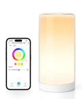 Smart Table Lamp With Touch Control, Tunable White And Multi Color Lighting, Works With Siri, Alexa, HomeKit And SmartThings, app interface visible
