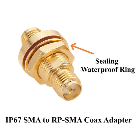 Female To Female Bulkhead Panel Mount RF Coaxial Adapter 50 Ohm Low Loss Connector IP67 Waterproof with sealing ring