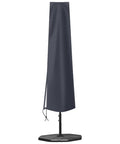 Heavy Duty Patio Umbrella Cover With Zip, 420D Oxford Fabric, Waterproof Shield For 9ft To 12ft Market Umbrellas, Dark Grey