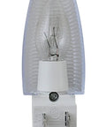 Set Of 2 Night Lights With On Off Switch UL Certified White Base Clear Top Wall Hugger Design Great For Bathroom Bedroom Hallway Traditional Style Ideal For Everyday Use, showing white base and clear top design.