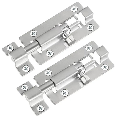 Built To Last Heavy Duty 2 Pack Barrel Bolt Latch Set, 3 Inch Sliding Lock For Doors, Thickened Stainless Steel With Brushed Finish