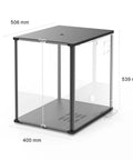 3D Printer Enclosure For Bambu Lab A1 Mini With Fume And Odor Control, black with ventilation cutout, dimensions shown
