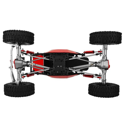 Bottom view of Beefy 330mm Wheelbase Rock Crawler Frame Chassis with SCX10 Axles Nylon Roll Cage Independent Shocks LCG Transmission