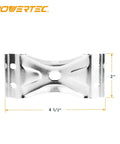 Kerf Mount Corner Brackets 4 Pack with Hardware, 18 ga steel bracket, 2 x 4-1/2 inch, top view, for tables and aprons.