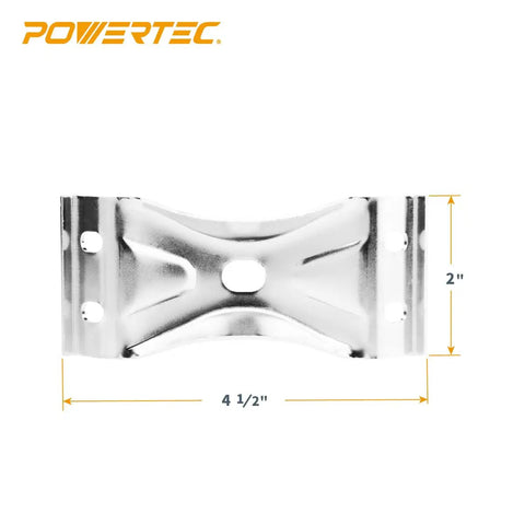 Kerf Mount Corner Brackets 4 Pack with Hardware, 18 ga steel bracket, 2 x 4-1/2 inch, top view, for tables and aprons.