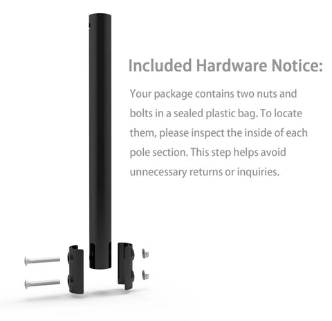 Extension Pole For J Pole Mount 1.5 Inch Diameter, 16.5 Inch Length, Powder Coated, with coupling hardware for easy assembly