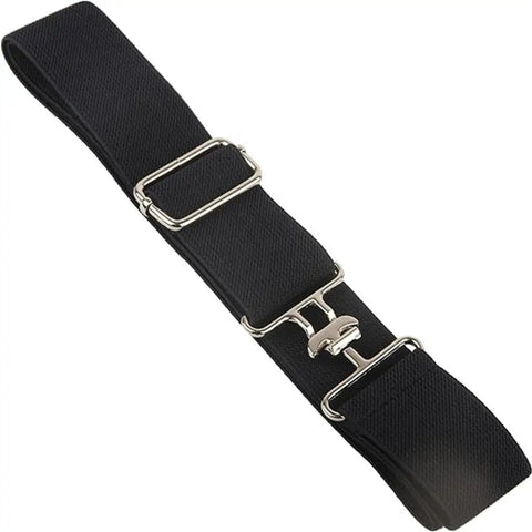 Black Ride Ready Elastic Horse Riding Belt with sturdy hook buckle, ultra comfortable waist strap for equestrians and outdoor wear.