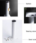 Built Tough White Replacement Table Legs 4 Pack Adjustable Steel Pipe Furniture Feet with smooth surface and mounting screws.