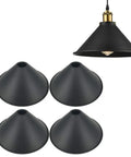 4 Pack 11.8 Inch Industrial Vintage Metal Bulb Guard Pendant Light Holder With Cone Shade Hanging Ceiling Lamp