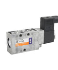 Heavy Duty DC Solenoid Valve Series MFH5 For Pneumatic Systems Compatible With 24V And 220V AC Power Sources Metal valve with multiple ports.