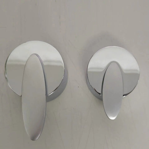 3/4/5 Way Brass Shower Panel Mixer Faucet Hot & Cold Water Control Valve Ceramic Cartridge Switchable Thermostatic Shower System Reverse Valve for Optimal Mixing, Slotted-3-Way Intubation-a chrome knobs close-up view