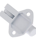 WUUWCHODC Aluminum Alloy Spring Gate Latch Snap Lock in white, showing latch mechanism and mounting holes.
