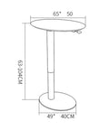 Heavy Duty Pneumatic Lectern With Smooth Height Adjustment Mobile Presentation Podium dimensions 65x50cm, height 63-104cm, aluminum design.