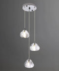Raindrop Crystal Pendant Lights Set of 3, Modern Teardrop Chandeliers, 9W Chrome Cluster Pendant Lighting for Kitchen Island