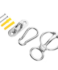 Stainless Steel Horse Stirrup And Tie Ring Set For Trailers And Show Ready Riders Durable silver clip and ring set
