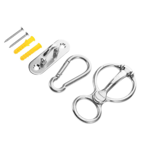 Stainless Steel Horse Stirrup And Tie Ring Set For Trailers And Show Ready Riders Durable silver clip and ring set