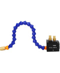 Cooling And Lubrication Spray System for CNC Lathe and Milling Machines with Tool Engraving Kit, close-up view of blue nozzle