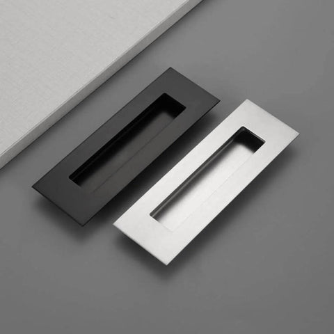 2 Pack Brushed Nickel Sliding Closet Door Handles Recessed Flush Finger Pulls 5.9 Inch Long For Sliding Barn Doors And Cabinets