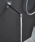 Premium Wall Mounted Rainfall Shower System That Hits Different With Single Handle Hot And Cold Control And Killer Three Setting Spray For Solid Bathroom Vibes, sleek wall-mounted tub spout pouring water.
