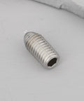 Close-up of a 304 stainless steel M10x20 ball point set screw, part of a 20 Pack M10x20 Ball Point Set Screws, 304 Stainless Steel collection.