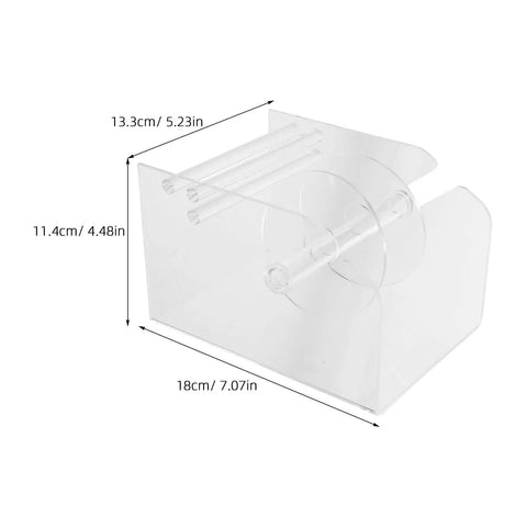 Acrylic Label Dispenser With Adjustable Three Slots For Shipping And Fast Paced One Hand Loading For Printing Shops DIY Areas And Busy Ecommerce Workflows A Reliable Label Roll Holder And Tape Storage Solution, 18x11.4x13.3cm