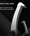 Close-up of alloy steel jaws from Beefed-Up 30 Ton Hydraulic Gear Puller Kit For Vertical Or Horizontal Use, Designed For Easy Hub Removal.
