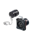 Heavy Duty 3 Pin Welding Aviation Plug Socket With Snap On Design For Power Supply Industry, featuring durable plastic female base and connectors.