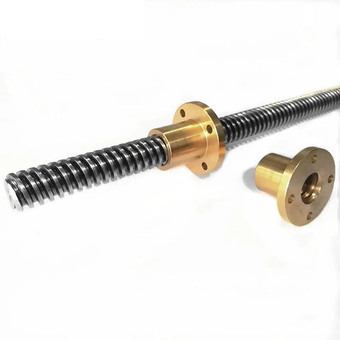 8mm Diameter T8 Trapezoidal Lead Screw For 3D Printers Stainless Steel Easy Install 2mm Pitch Or 10mm Lead Options Durable High Precision Linear Motion Component For DIY CNC And Stepper Driven Machines, stainless steel lead screw with brass nut