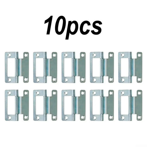 Pack of 10 Zinc Plated Steel Cranked Flush Cabinet Hinge 50x23mm For 15-19mm Doors, RV And Caravan Ready To Roll