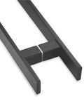 12 Inch Solid Stainless Steel Push Pull Door Handle Set For Barn Glass Doors Heavy Duty Built To Last 304 Stainless Steel Standoffs Matte Black Finish And Glass Pulls, close-up