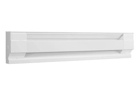 F Series 36 Inch Electric Baseboard Heater 2560 BTU 120 Volt 750 Watt White Finish All Metal Construction Powder Coated UL Listed