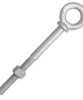 Half Inch Galvanized Shoulder Eye Bolt For Heavy Duty Lifting, Anchoring, Hanging And Construction Projects, Six Inch Shank With Three Inch Thread Length, Inside Eye Width One Inch, Outside Eye Width One Point Seven Five Inches, 13 UNC Threads.