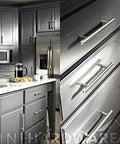 Premium Solid Stainless Steel Euro Style Bar Pulls in kitchen, 25 Pack, 3.75 Inch Hole Center, 6 1/8 Inch Length, Polished Chrome Finish