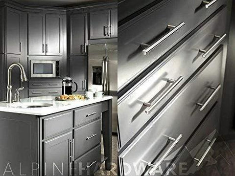 Premium Solid Stainless Steel Euro Style Bar Pulls in kitchen, 25 Pack, 3.75 Inch Hole Center, 6 1/8 Inch Length, Polished Chrome Finish