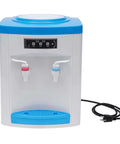 Compact 110V 550W portable countertop water dispenser with hot and cold taps, ideal for home or office hydration station.