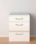 White cabinet with Stainless Steel Cabinet Handles 3 Pack T Shape Drawer Knobs Kitchen Cupboard Door Pulls.