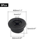 7/8 Inch Cable Grommet Set 9 Pack Flexible Rubber Hole Covers 22mm Fits 0.87 Inch Holes, black cable management solution.