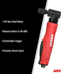 Industrial Grade Pneumatic Angle Die Grinder Dropping A Solid 18000 Rpm Kick With A Dead Easy Feather Trigger And Quiet Tuned Exhaust, ergonomic design.