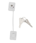 Fridge Lock With No Drill Adhesive Install, Kidproof white ABS and stainless steel refrigerator lock with 2 keys