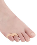 Gel Toe Buddy Corrector Kit For Little Toes With Double Hole Design Soft Gel Bunionette Pads shown on small toes