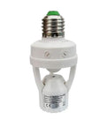 PIR Motion Sensor Light Socket E26 E27 Smart Lamp Holder Adapter Motion Activated Auto On Off Light Control For Garage Basement Porch Storage Room Indoor Use Only With Easy Install Adjustable Time And Lux Settings white sensor lamp holder