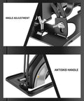 Heavy Duty Angle Grinder Bracket With Integrated Dust Collection System For Smooth Bevel Adjustments Up To Forty Five Degrees showing angle adjustment and antiskid handle.