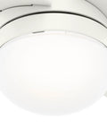 Close-up of the Timpani 44 Inch Ceiling Fan Fresh White with Reversible Motor for indoor use, showcasing low-profile design.