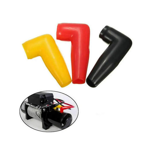Ditch the exposed wiring! These 6 Pack Electric Guard Terminal Boots in red, yellow, and black protect winch and battery terminals.